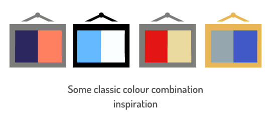 examples of a few popular colour combinations 