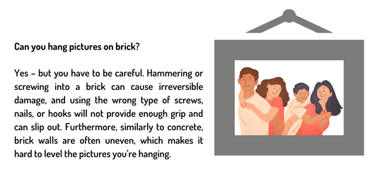 Can you hang pictures on brick infographic