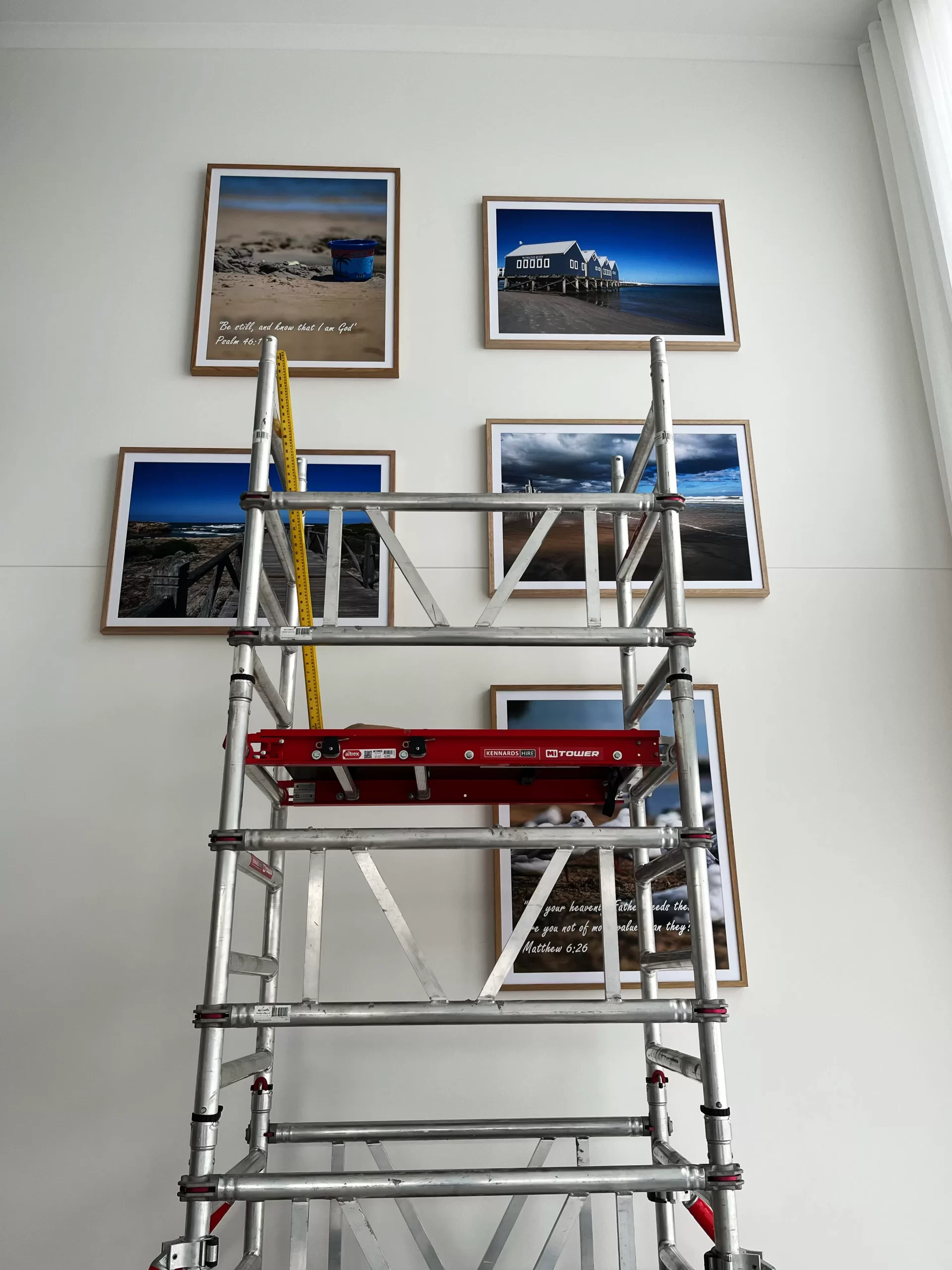 photo of a ladder and picture frame