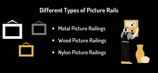 different types of picture rails